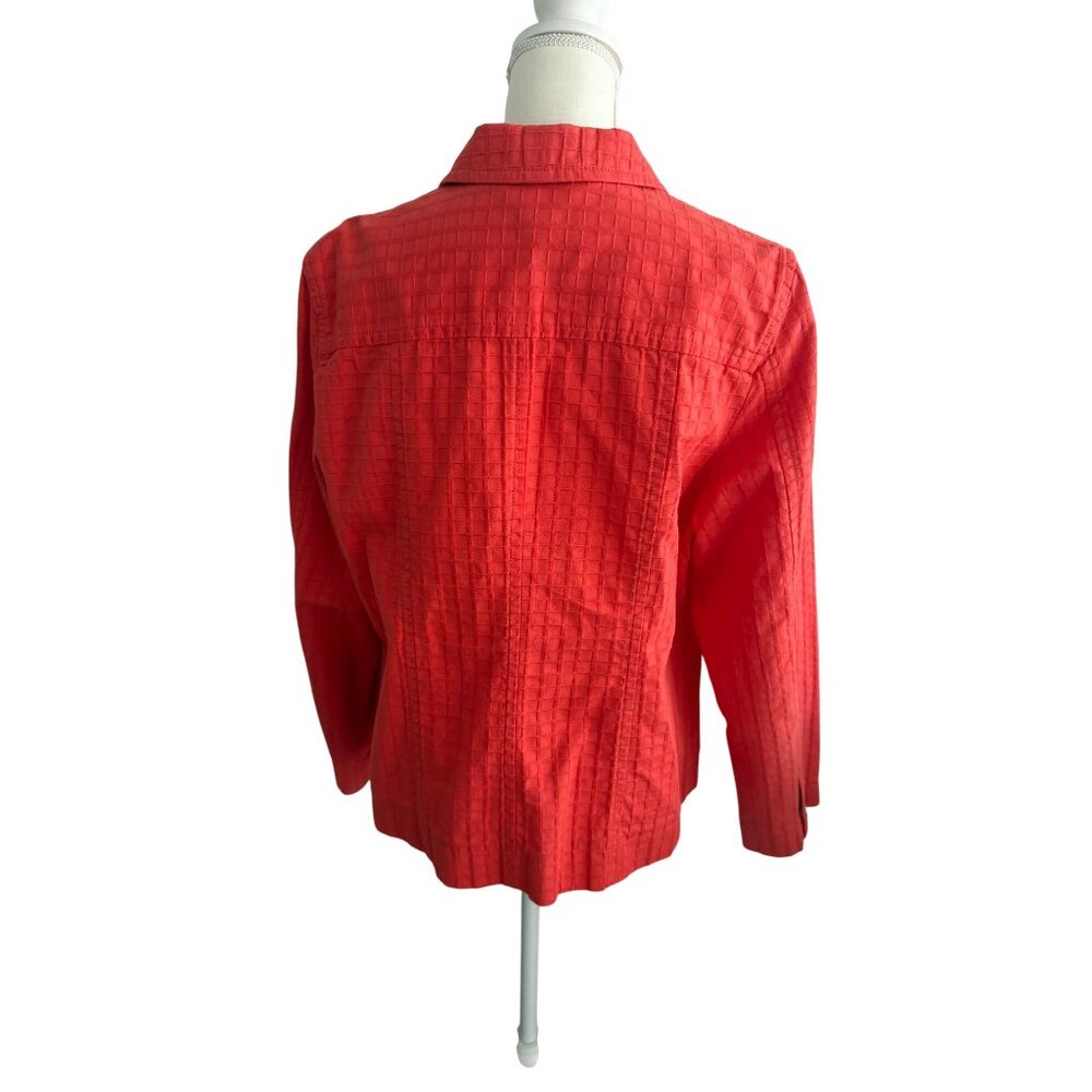 Coldwater Creek Orange Button Down Jacket Size 14 - image 4